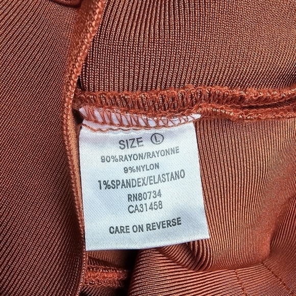 Miss Circle Burnt Orange Cut Out Body Contouring Dress, Size Large - Picture 11 of 11